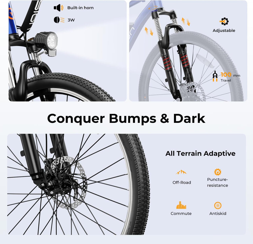 Eb5 Electric Bike 500W Motor 40Miles 20Mph