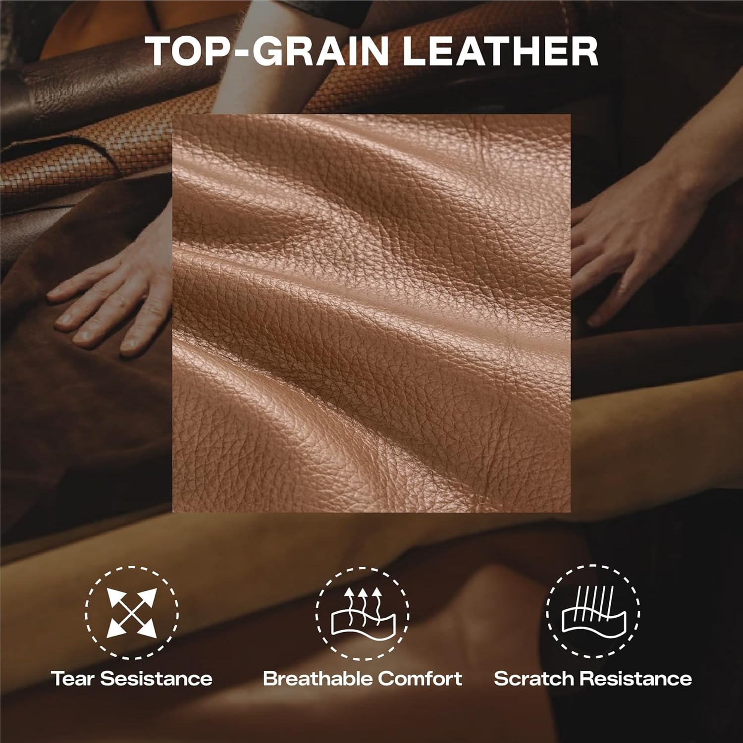 Watson & Whitely Oversized Lay Flat Recliner for Big and Tall, Genuine Leather Electric Recliner Chairs for Adults with Power Headrest & Chargers for Living Room, Saddle Brown