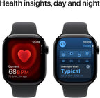 Apple Watch Series 10 GPS + Cellular  46mm - Jet Black Aluminum Case with Black Sport Band  M/L (Renewed)