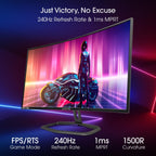 Sceptre Curved 32-Inch Gaming Monitor  1920 × 1080  Up to 240+Hz  1ms  110% sRGB  AMD FreeSync Premium  Built-in Speakers  HDMI DisplayPort  Machine Black (C325B-FWD240 Series)