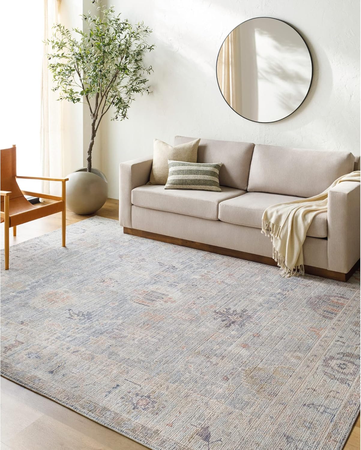 Livabliss x Becki Owens Marlene Vintage Medallion Area Rug, 9'2" x 12', Pale Blue