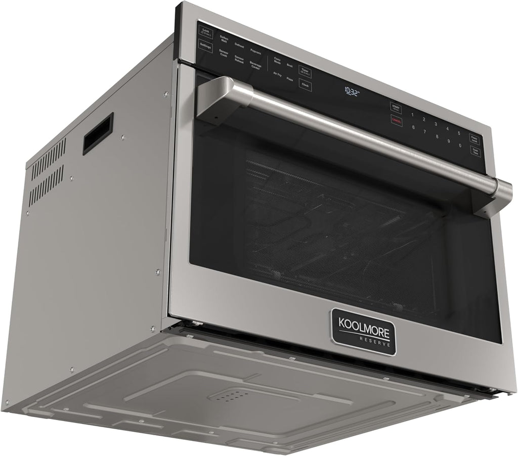 KoolMore Reserve 24 in. Built-In Microwave Convection Oven with Air Fry, 3-in-1 Combo, Sensor Cook, Soft-Close Door, 1.6 cu. ft. in Stainless Steel