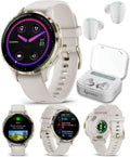 Wearable4U - Garmin Venu 3S GPS Smartwatch  AMOLED Display 41 mm Watch  Advanced Health and Fitness Features  Up to 10 Days of Battery  Sleep Coach  Ivory Case with White Earbuds Bundle