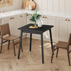 HOOBRO Bamboo Dining Table, Square Dining Table for 2, 27.6" Kitchen Table for Small Space, Writing Table, Easy to Assemble, for Dining Room, Living Room, Office, Kitchen, Apartment, Black BK70CZ01G1