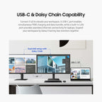 SAMSUNG 24" ViewFinity S6 (S60UD) Series QHD High Resolution Computer Monitor  100Hz  HDR10  USB-C  Built-In LAN Port  Daisy Chain Support  Easy Setup  Height Adjustable Stand  LS24D606UANXZA  2024