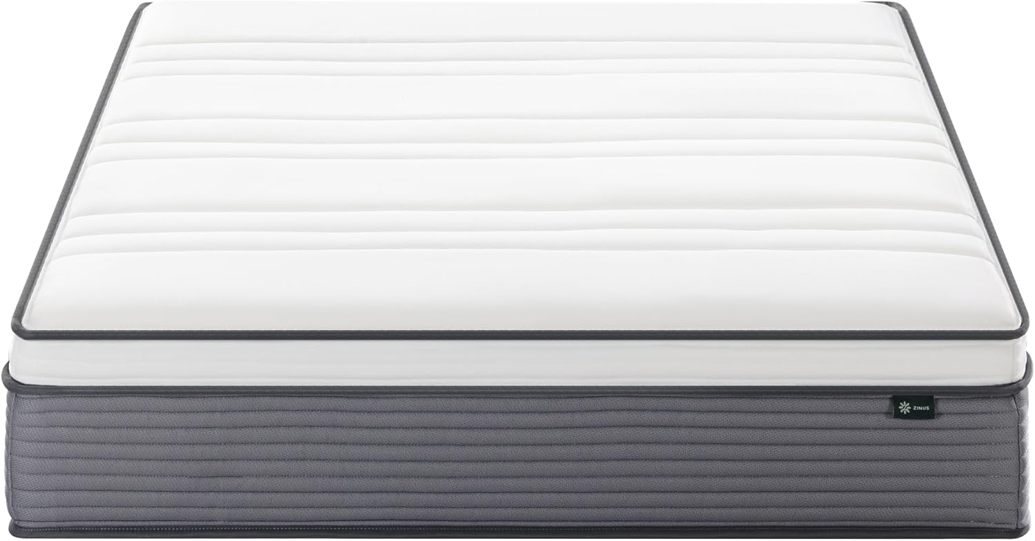 ZINUS 12 Inch True Support Hybrid Mattress New Version, Queen, Fiberglass Free, Medium Feel, Motion Isolation, Certified Safe Foams & Fabric, Mattress in A Box