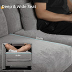 LLappuil 154" Oversized Modular Sectional Sofa with Storage 9 Seat U Shaped Sectional Couches for Living Room with Adjustable Arms Backs, Convertible to L Shape/U Shape/Sleeper Sofa, Grey Chenille