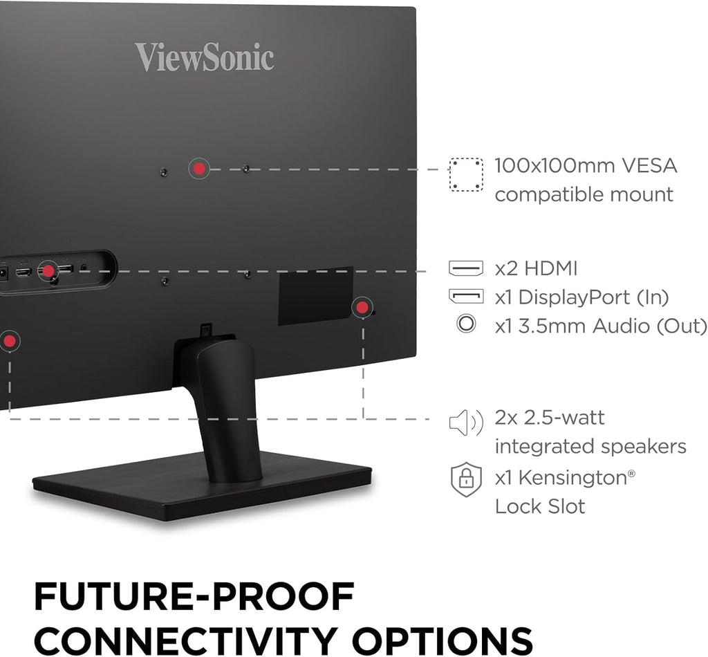 ViewSonic VS2725-2K 27 Inch QHD 1440p Monitor with 100Hz  HDMI  DisplayPort  and Variable Refresh Rate for Home and Office