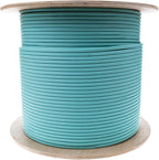 CableWholesale 500ft Aqua Armored 6 Strand Fiber Optic Cable  Multimode OM3 50/125 Micron  Corning ClearCurve  Plenum Rated  High-Speed 10Gbit  Indoor Safe - Networking Spool