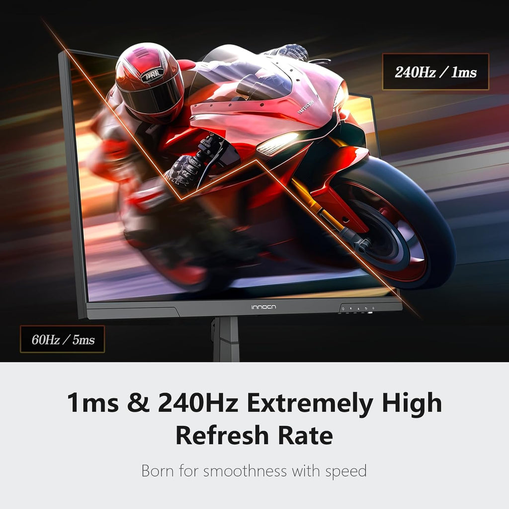 INNOCN 24.5 Inch Gaming Monitor 1440P 240Hz QHD 2K PC Desktop Gaming Screen Fast IPS HDMI 2.1 Display  DisplayPort  Built-in Speaker  25G2S