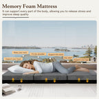 Tri Folding Memory Foam Mattress Full Size - Handle & Non-Slip Bottom, Portable Foldable Sofa Bed Floor Chair for Travel RV Camping Guest Yoga - 6 Inch, 73"x52"x6"