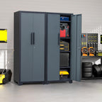 Metal Garage Storage Cabinet with 4 Adjustable Shelves and Locking Doors 75-inch Tall Tool Organizer Steel Lockers for Home, Office, Warehouse, Garage, 1Pc (Assembly Required)