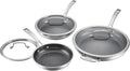 Cuisinart FusionPlus Hybrid Nonstick Stainless Steel Cookware Set, 6-Piece Skillet Cooking Set with PFAS-Free PURELYSEAR Ceramic Non Stick Technology, Scratch Proof, Cool Grip Handles, Dishwasher Safe