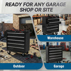 5 Drawers Tool Cart on Wheels, Rolling Tool Chest Tool Storage, Drawers Rolling Tool Trolley Organizer Tool Case for Garage, Warehouse, Workshop, Repair Shop (5 Drawers-Black)