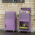 INTERGREAT Purple Tool Chest, 5-Drawer Rolling Storage Cabinet, Detachable Top Tool Box - Lockable Wheels, Garage & Workshop Barbershop Tool Cart