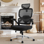 Adjustable Office Chair Computer Chair Ergonomic Desk Chair with Lumbar Support and Headrest High Back Executive Chair with Rolling Function for Home Office Computer Task Seating