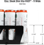 Display Technologies Drink Organizer for Fridge, Visi-Fast Spring-Loaded Beverage Glides for 12oz slim, 11-Wide, 24" D, 6-Pack