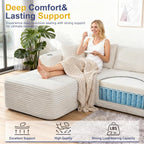 Shintenchi Boneless Couches for Living Room,Modular Sectional Sofa with 2 Cup Holders,Memory Foam Cloud Couch with L Shaped Oversized Chaise,No Assembly Needed Plush Corduroy Sofa