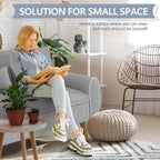 Shintenchi Small Modern Loveseat Couch Sofa, Mid Century Fabric Upholstered 2-Seat Sofa Couch Love Seats Furniture for Small Space,Living Room,Studio,Apartment with 2 Pillows,Light Grey