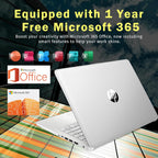 HP Stream 14" HD BrightView Laptop  Intel Celeron N150  16GB RAM  288GB Storage (128GB UFS + 160GB Docking Station Set)  Intel UHD Graphics  720p Webcam  Wi-Fi  1 Year Office 365  Win 11 S  Silver