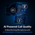 Status Pro X Wireless Earbuds  Triple Speaker Driver  Hi-Res Audio with LDAC  52dB ANC  6 Beamforming Mics with VoiceLoom AI for Clearest Calls