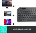 Logitech MX Keys Mini Minimalist Wireless Illuminated Keyboard, Compact, Bluetooth, Backlit, USB-C, Compatible with Apple macOS, iOS, Windows, Linux, Android, Metal Build - Graphite