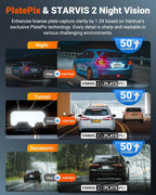 Vantrue N4S 3 Channel Front Inside Rear Dash Cam  2.7K+1440P+1440P WiFi Dash Camera w/PlatePix™  STARVIS 2 x HDR x IR Night Vision  Voice Control  GPS  24/7 Parking Mode  Support 1TB Max