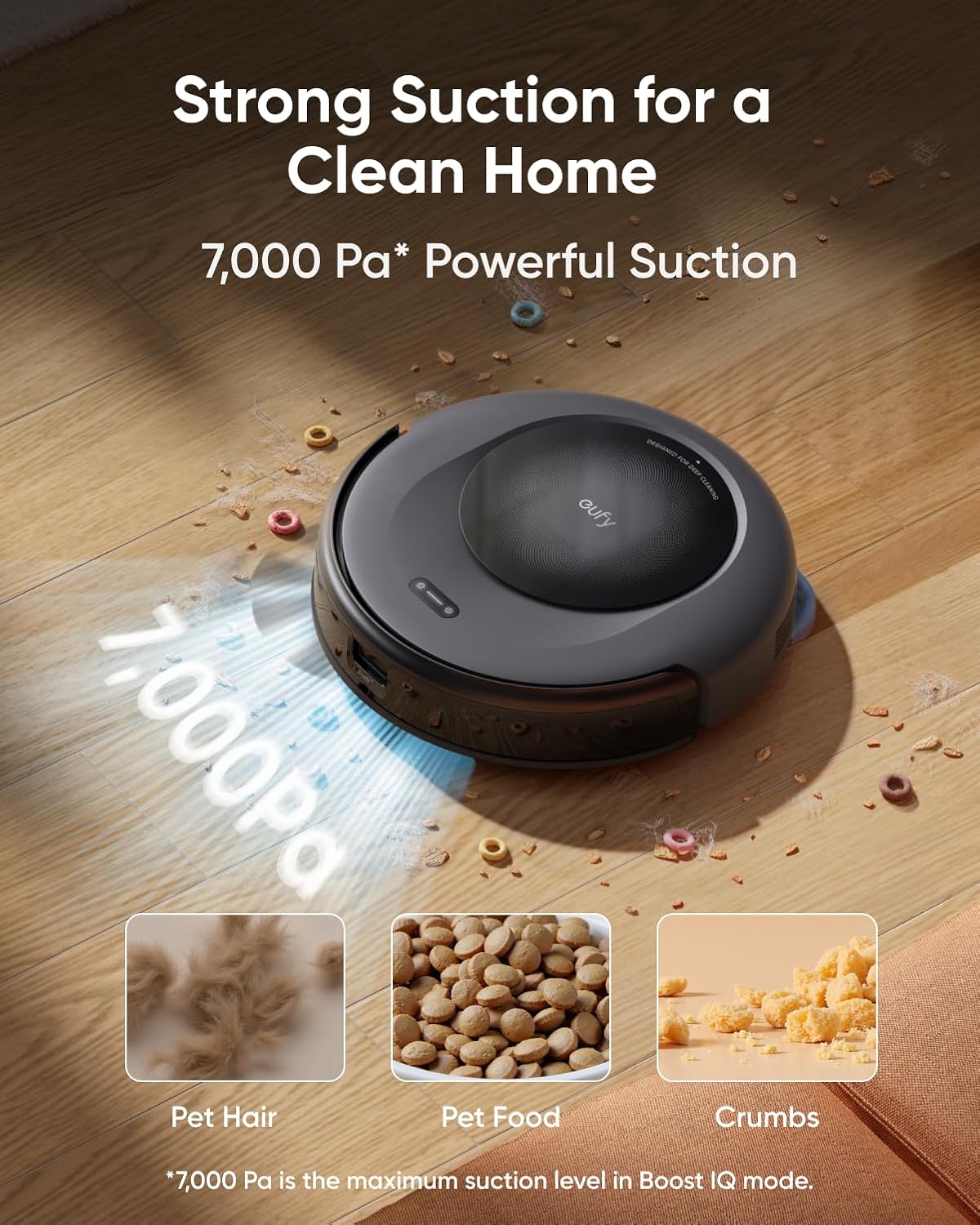 eufy Omni C20 Robot Vacuum and Mop Combo, All-in-One Station, Auto Mop Washing and Auto Drying for Hands-Free Cleaning, 7000 Pa Powerful Suction, Self Emptying, 3.35-Inch