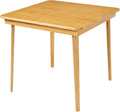 Stakmore Classic Straight Edge Square Folding Card Table 32x32 - No Assembly Wooden Foldable Card Table, Bridge, Board Game, Steel Mechanism, Folding Legs, Space-Saving, Oak Frame