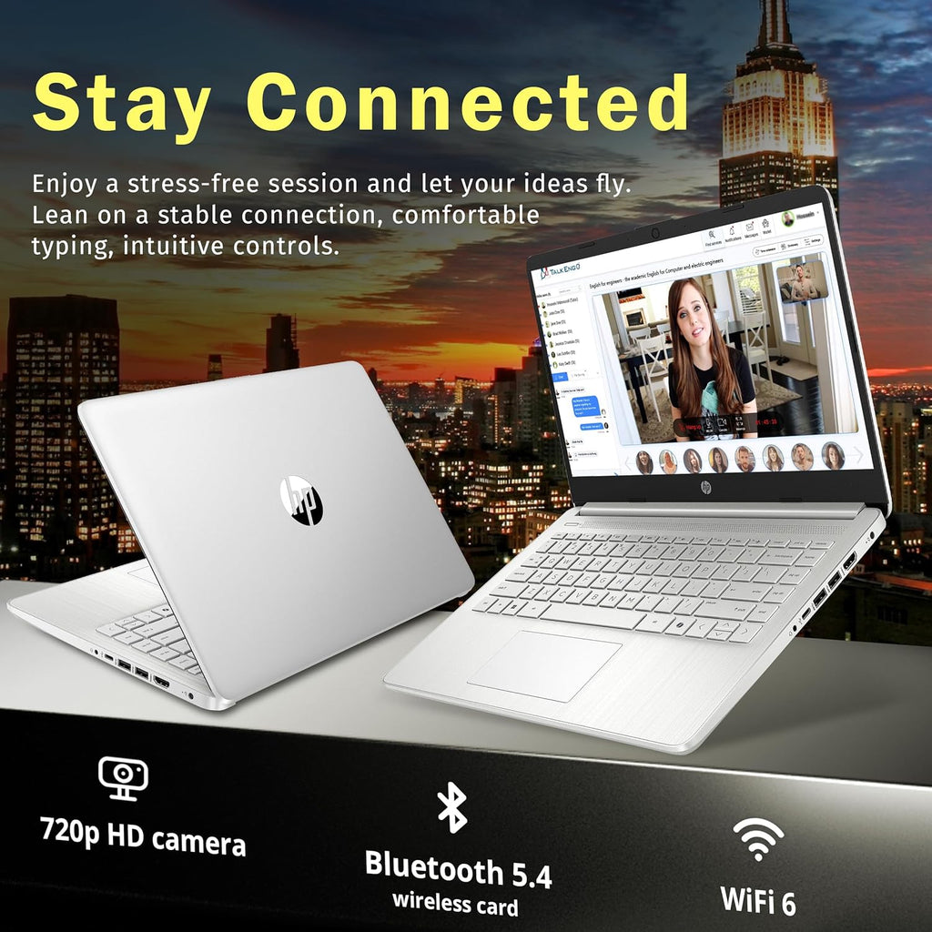 HP Stream 14" HD BrightView Laptop  Intel Celeron N150  16GB RAM  288GB Storage (128GB UFS + 160GB Docking Station Set)  Intel UHD Graphics  720p Webcam  Wi-Fi  1 Year Office 365  Win 11 S  Silver