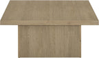 Coaster Home Furnishings - Devar - Wood - Square Coffee Table with Plinth Base, Geometric Design and Transitional Style - Living Room - Latte - 710918