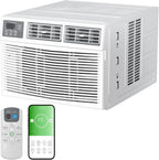 8,000 BTU Smart Window Air Conditioner with Heater, 4-in-1 Unit Cools Rooms up to 350 Sq.Ft, APP & Remote Control, Dehumidifier & Fan Mode, Easy Install Kit Included