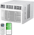 8,000 BTU Smart Window Air Conditioner with Heater, 4-in-1 Unit Cools Rooms up to 350 Sq.Ft, APP & Remote Control, Dehumidifier & Fan Mode, Easy Install Kit Included