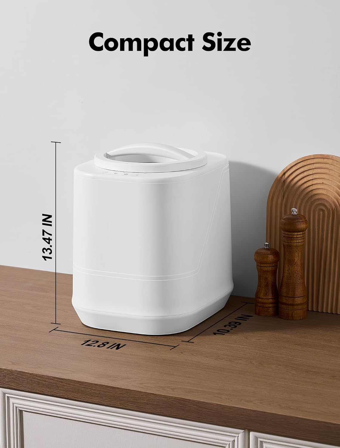 Electric Composter for Kitchen, 4L Countertop Compost Bin with Auto-Cleaning, Smart Home Indoor Food Waste Disposer Machine, Odorless for Kitchen, Low Noise, Transforms Waste in 3-8 Hours(White)