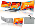15.6" Laptop Screen Extender  Left Screen 360° Flip Triple Screen Monitor Extender  FHD 1080P IPS Portable Travel Monitor Display  fit for 12–18.5" Laptops  Compatible with Windows and MacBook-S10