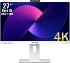27Inch (3840x2160) All-in-One Desktop Computer  UHD 4K  AIO PC 12th Core I5(Up to 4.6G)  1TB(M.2 SSD)  16GB RAM  WiFi6 White Includes Keyboard and Mouse