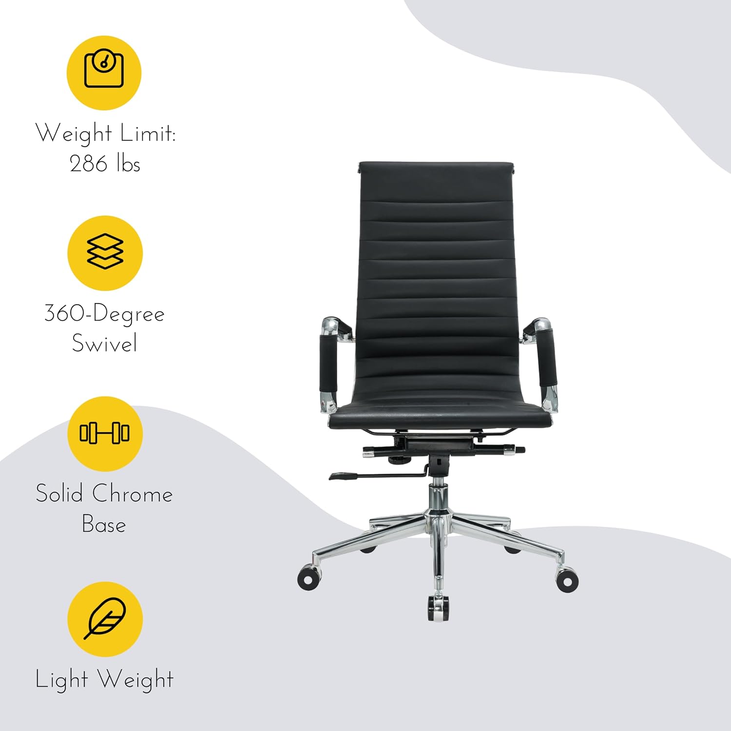 SUNLINE Pack of 2 Ergonomic Office Chair, Mesh Back Desk Chair Comfy Adjustable Height, Armrests, and Rolling Wheels, Modern Black Design for Work, Conference and Home Office Desk Chairs