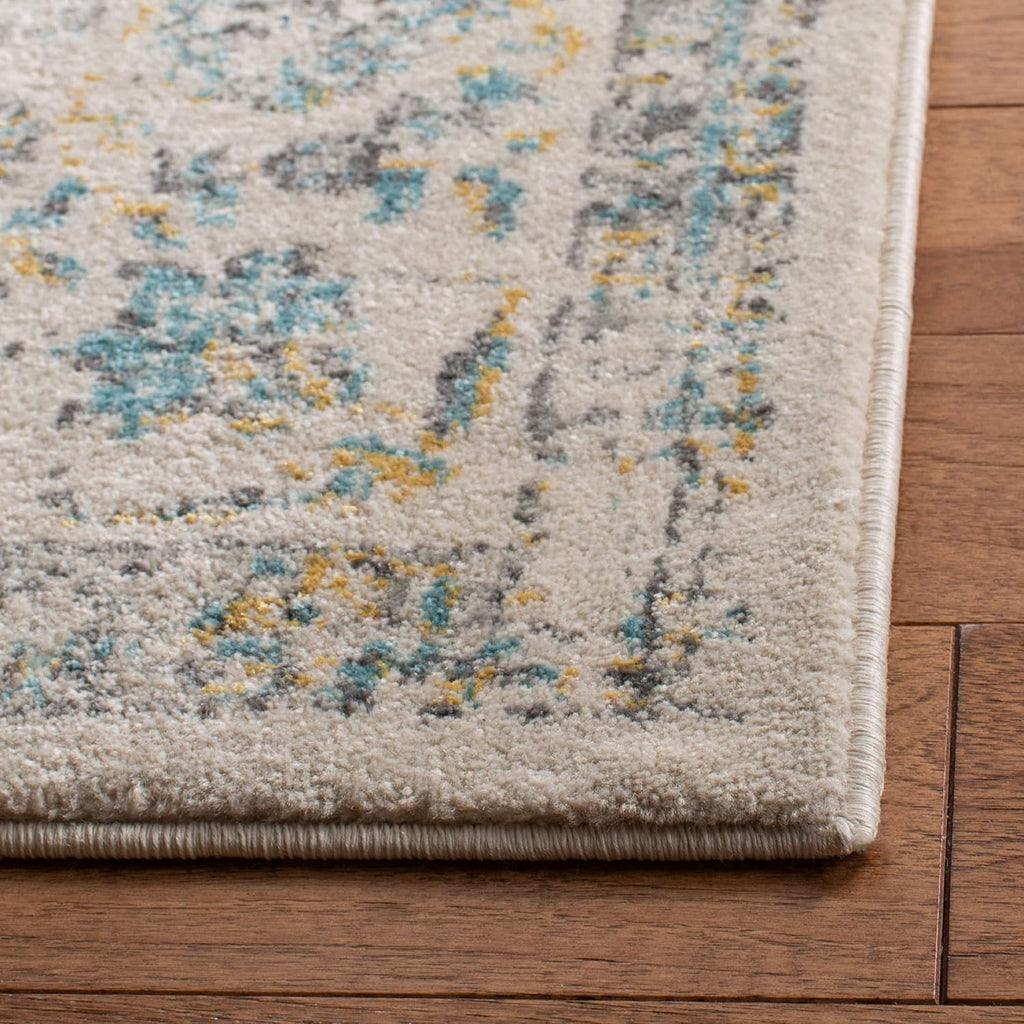 SAFAVIEH Area Rug 9x12 - Evoke Collection - Large - Ivory & Blue, Shabby Chic Oriental Medallion Design, Non-Shedding & Easy to Clean, Ideal for Living Room, Bedroom, Dining Space (EVK220C)