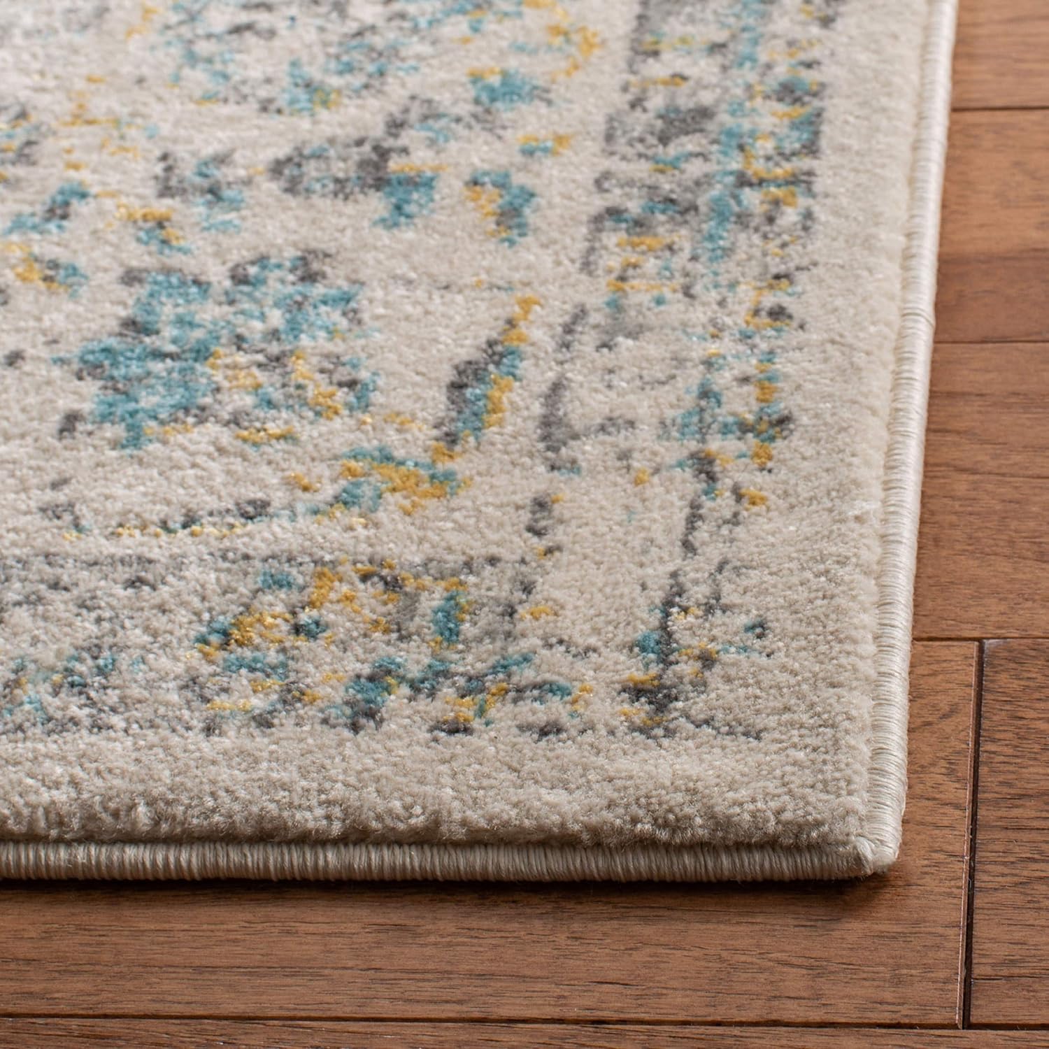 SAFAVIEH Area Rug 9x12 - Evoke Collection - Large - Ivory & Blue, Shabby Chic Oriental Medallion Design, Non-Shedding & Easy to Clean, Ideal for Living Room, Bedroom, Dining Space (EVK220C)
