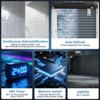 250 Pint Commercial Dehumidifier, Industrial Dehumidifier for 8,000 Sq.Ft Basement Warehouse Construction, Large Heavy Duty Commercial Grade Dehumidifiers with Drain Hose, Auto Defrost, Auto Restart