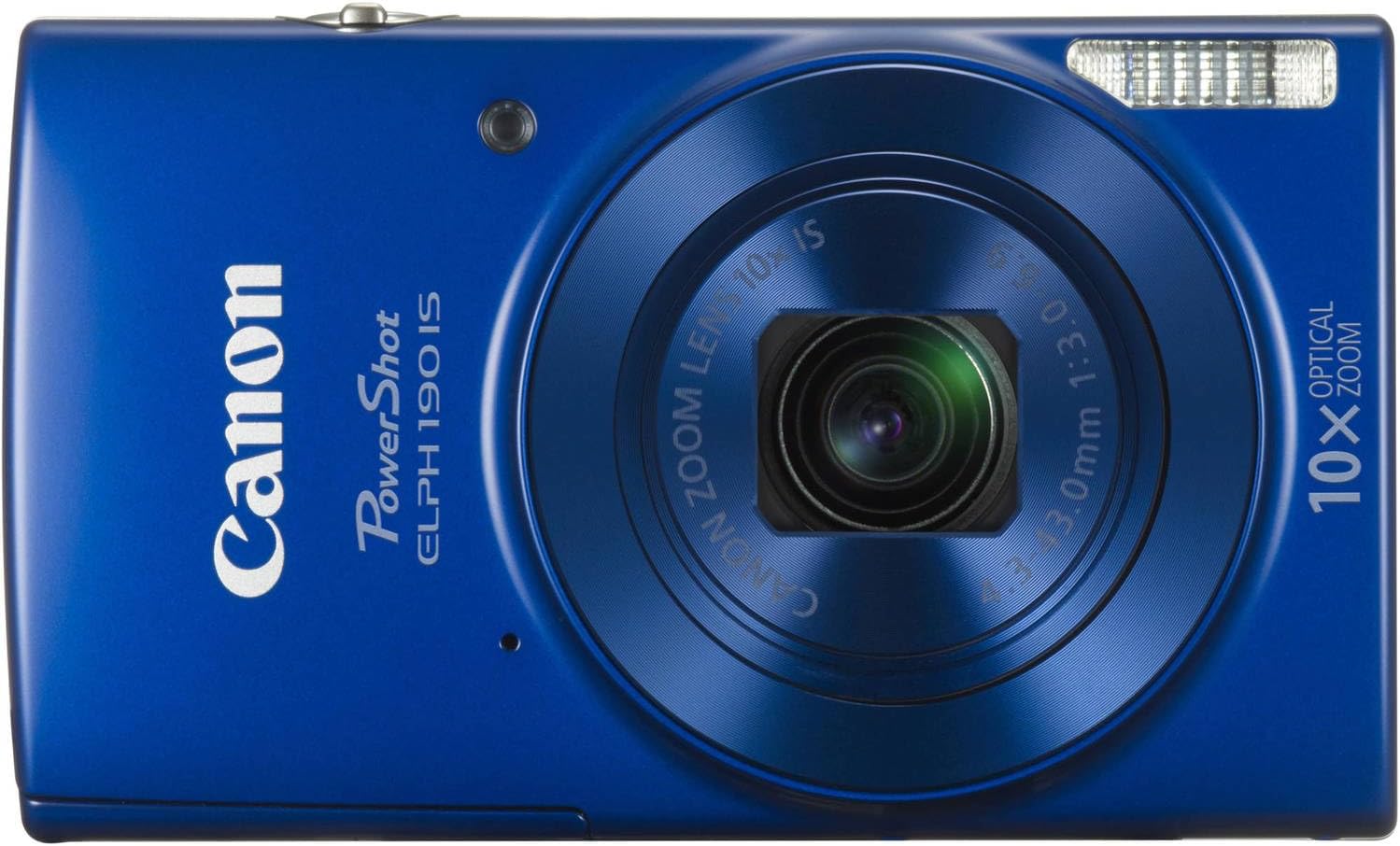 Canon PowerShot ELPH 190 Digital Camera Bundle (Blue) Compact Point and Shoot with WiFi Optical Zoom | Portable Design for Travel Sharing and Everyday Photography with Case and 64GB Card