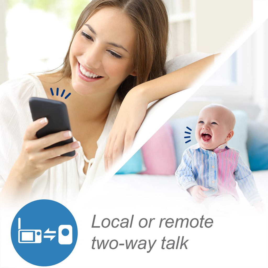 VTech RM7764-2HD Smart WiFi Baby Monitor with 2 Cameras  1080p HD Video  360° Pan & Tilt  10x Zoom  7" HD Parent Unit  Night Vision  Soothing Sounds  2-Way Talk  Temperature & Motion Detection