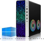 TechMagnet HP G4 Desktop Computer PC AMD Pro A10-9700 R7 8GB RAM 256GB SSD 24 Inch Curved Monitor RGB Speaker RGB Keyboard with AI-Enabled Copilot Key Mouse 2X ARGB Fan WiFi Windows 11 Pro (Renewed)