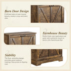 Semiocthome Farmhouse Shoe Storage Cabinet with 2 Flip Drawers, 23.6"(W) Freestanding Shoe Organizer with Barn Door and Metal Handles for Entryway, Corner Narrow Shoe Rack Cabinet - Rustic Brown