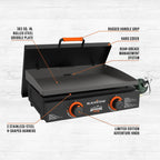 Blackstone Adventure Ready 22 Propane Griddle Gift Bundle, Black Includes Griddle, Hardcover, Carry Bag, 24,000 BTU Burners, Rear Grease System