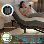Vipbear Twin XL Adjustable Bed Base - Dual Motor Bed Frame with Wireless Remote, Zero Gravity/Anti-Snore/TV Mode, Under-Bed LED Light & 4 USB Ports, 3-Height Adjustable Legs