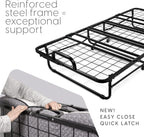 Milliard Deluxe Diplomat Folding Bed with Mattress for Adults, Twin Size, Portable Foldable Bed with Luxurious Memory Foam Mattress & Super Strong Frame, 75” x 38", Fold Up, Roll Away, & Hideaway