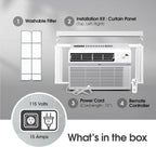 LG LW1024RSMX Window Conditioner, Wi-Fi Enabled w/Remote, 450 Sq.Ft, 4-Way Air Deflection, 3 Cooling and Fan Speeds, 115V, 10,000 BTU, White