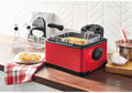 Montgomery Ward Ginny's Brand Deep Fryer with Timer - Kitchen Essentials, 3 Baskets, Built in Timer, Delicious Red, 4 Quart Tank