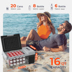EKOJUCE 12 Volt Refrigerator Portable Fridge - 16 Quart(15L) Electric Cooler Compressor fridge -4℉-68℉, 12/24V DC & 100-240V AC Car Refrigerator for Camping, RV, Fishing, Travel, Home